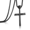 Beisebol esportes joalheria atacado aço inoxidável bastão de beisebol forma pingente colar com pingente de cruz religiosa personalizado